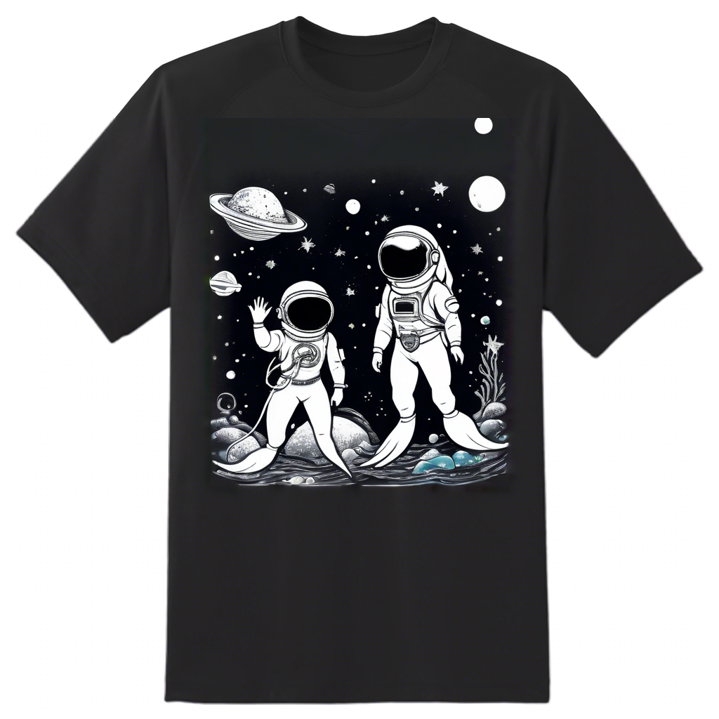 Cosmic Mermaid and Astronaut Duo