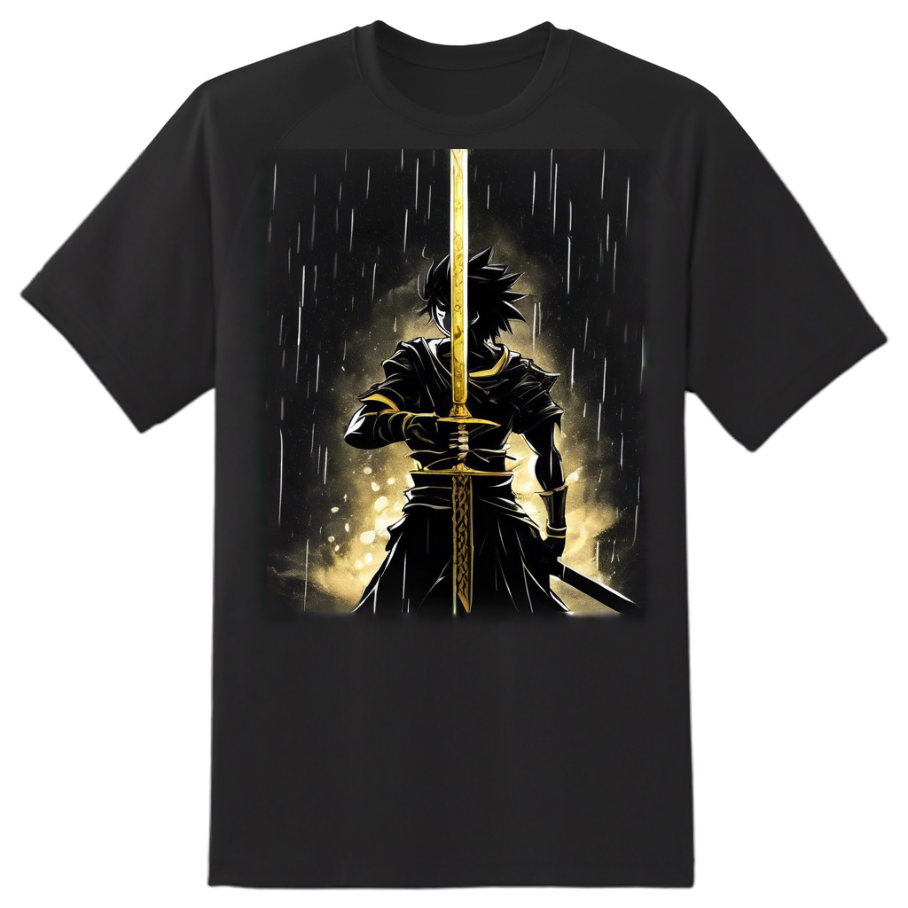 Golden Swords Warrior in Rain