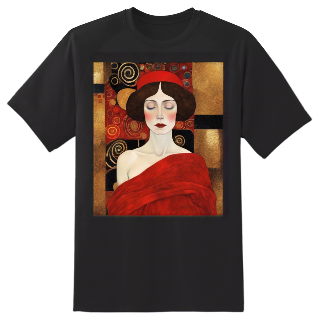 Gustav Klimt Inspired Woman in Red