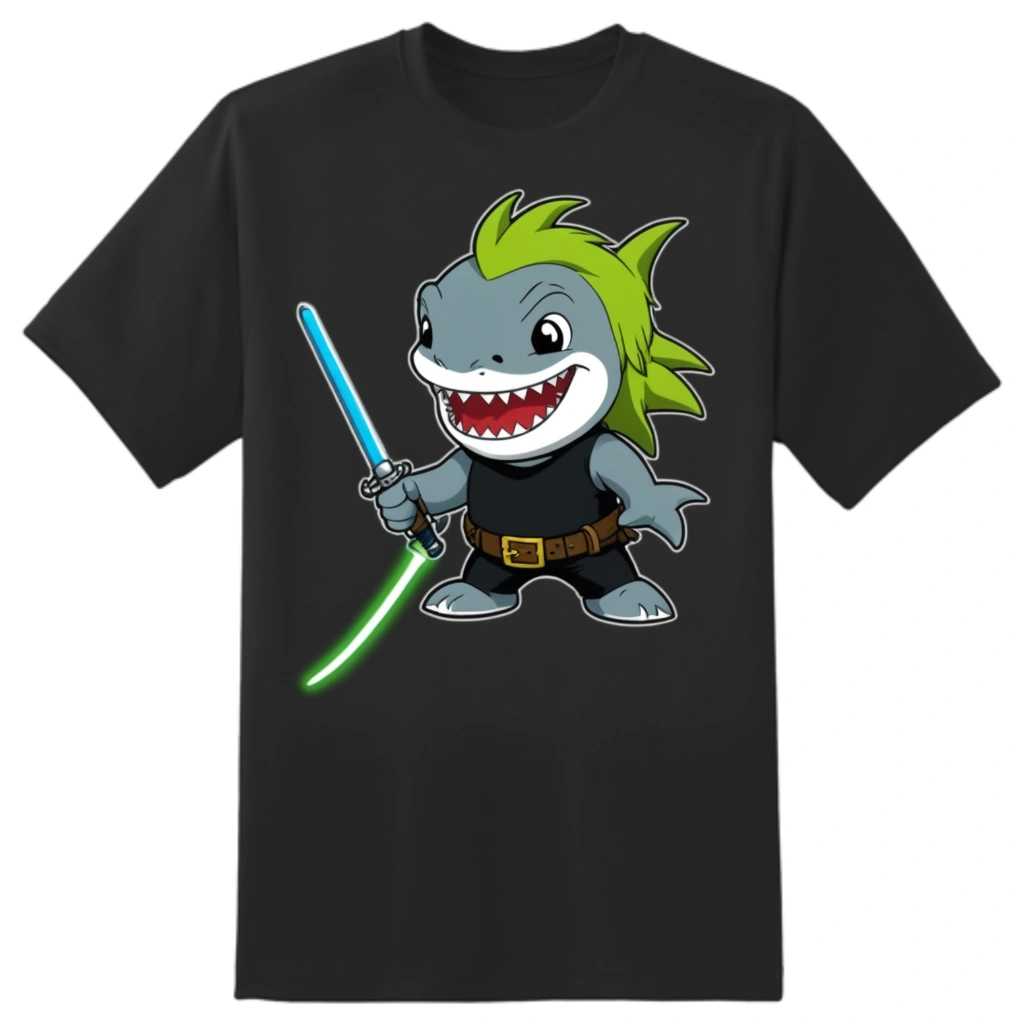 Pirate Shark with Green Hair and Lightsaber