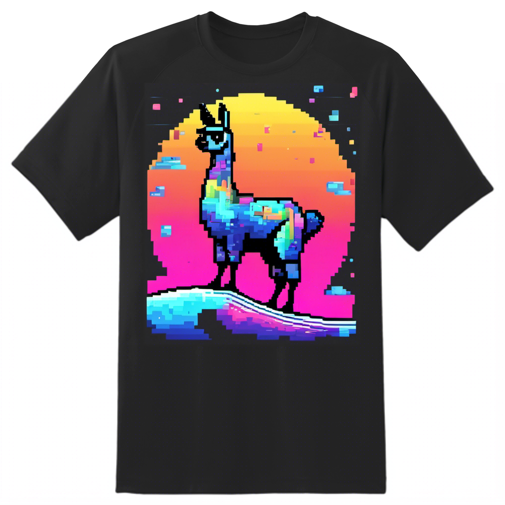 Pixelated Llama Surfing