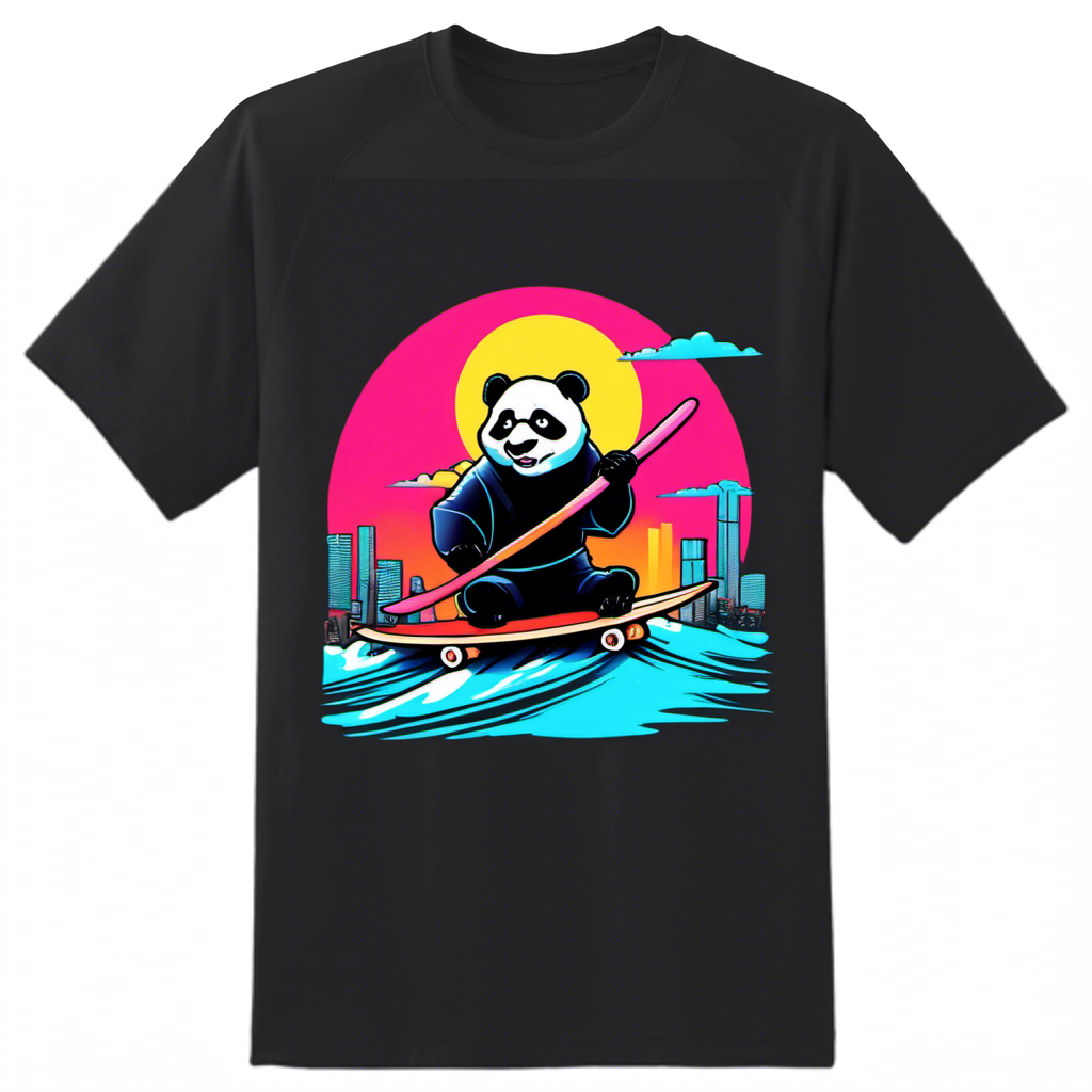 Samurai Panda Surfing