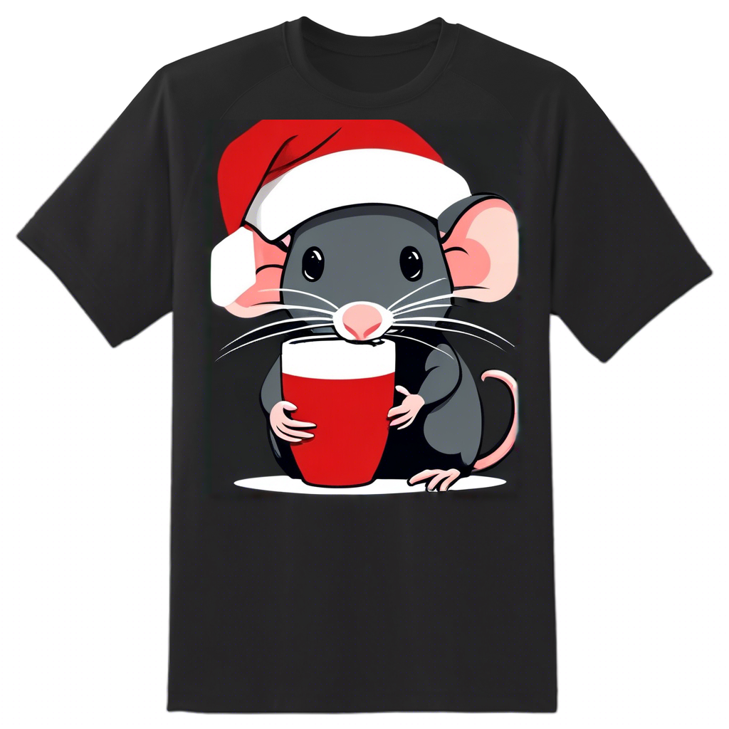 Santa Rat Sips Cocoa