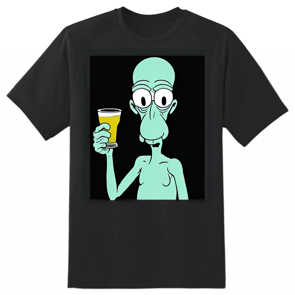 Squidward Sipping Seaweed Smoothie